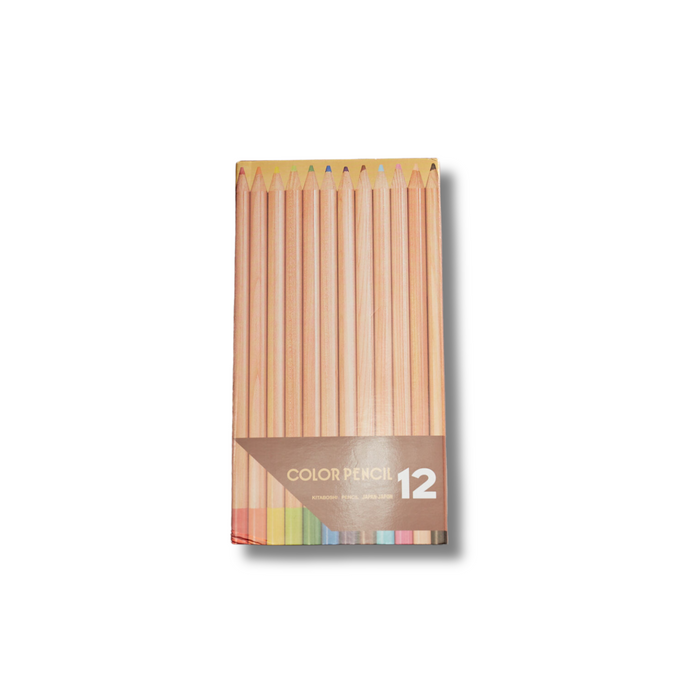Kita-Boshi Color Pencils - a 12-pack of premium quality pencils on a white background
