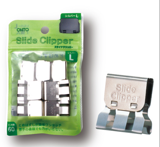 OHTO Slide Paper Clips 7-Pack on a white background showing detail on one slide clip